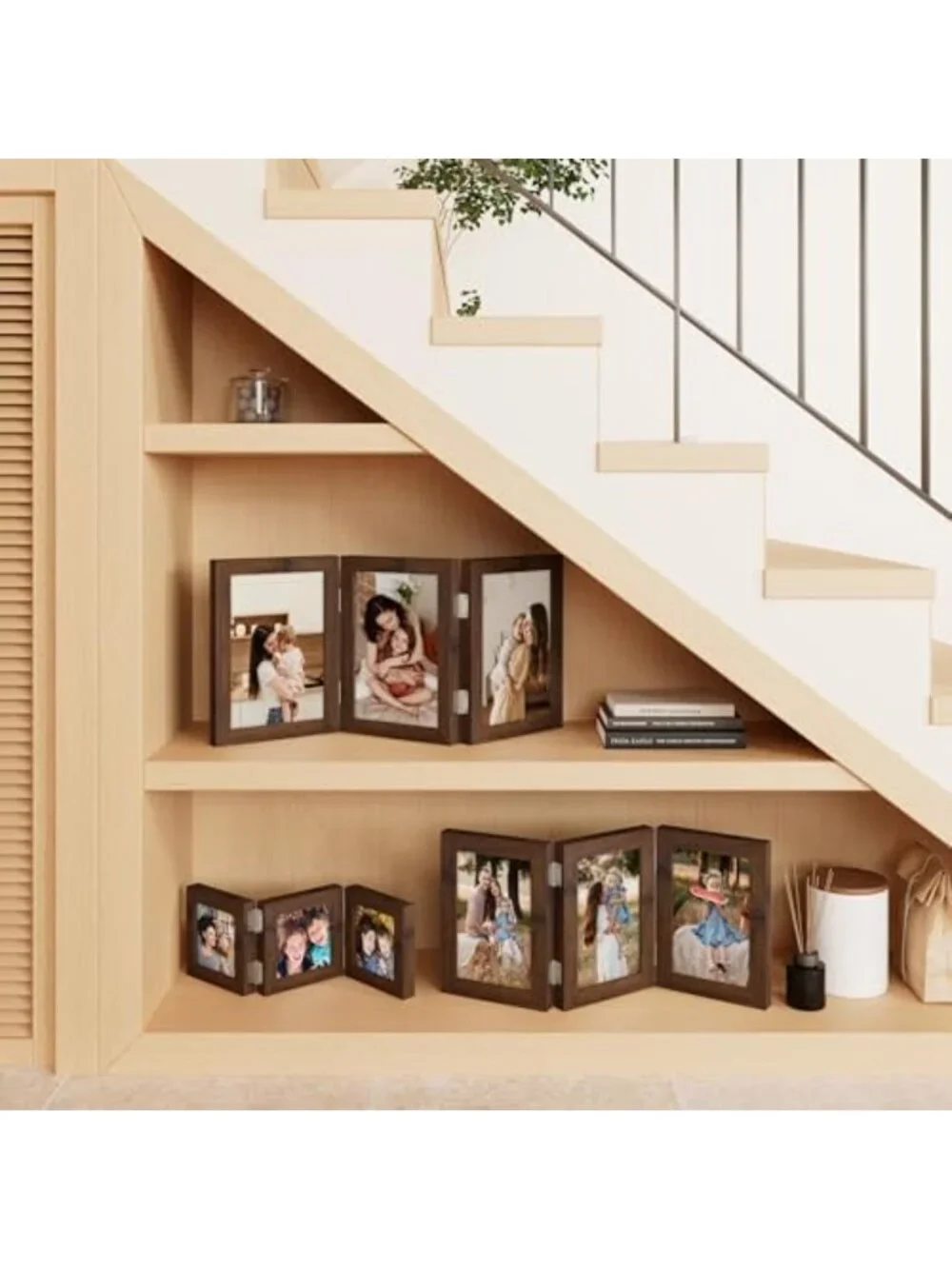 Elegant Brown Triple 8x10 Picture Frame - Vertical Display for Home Decor